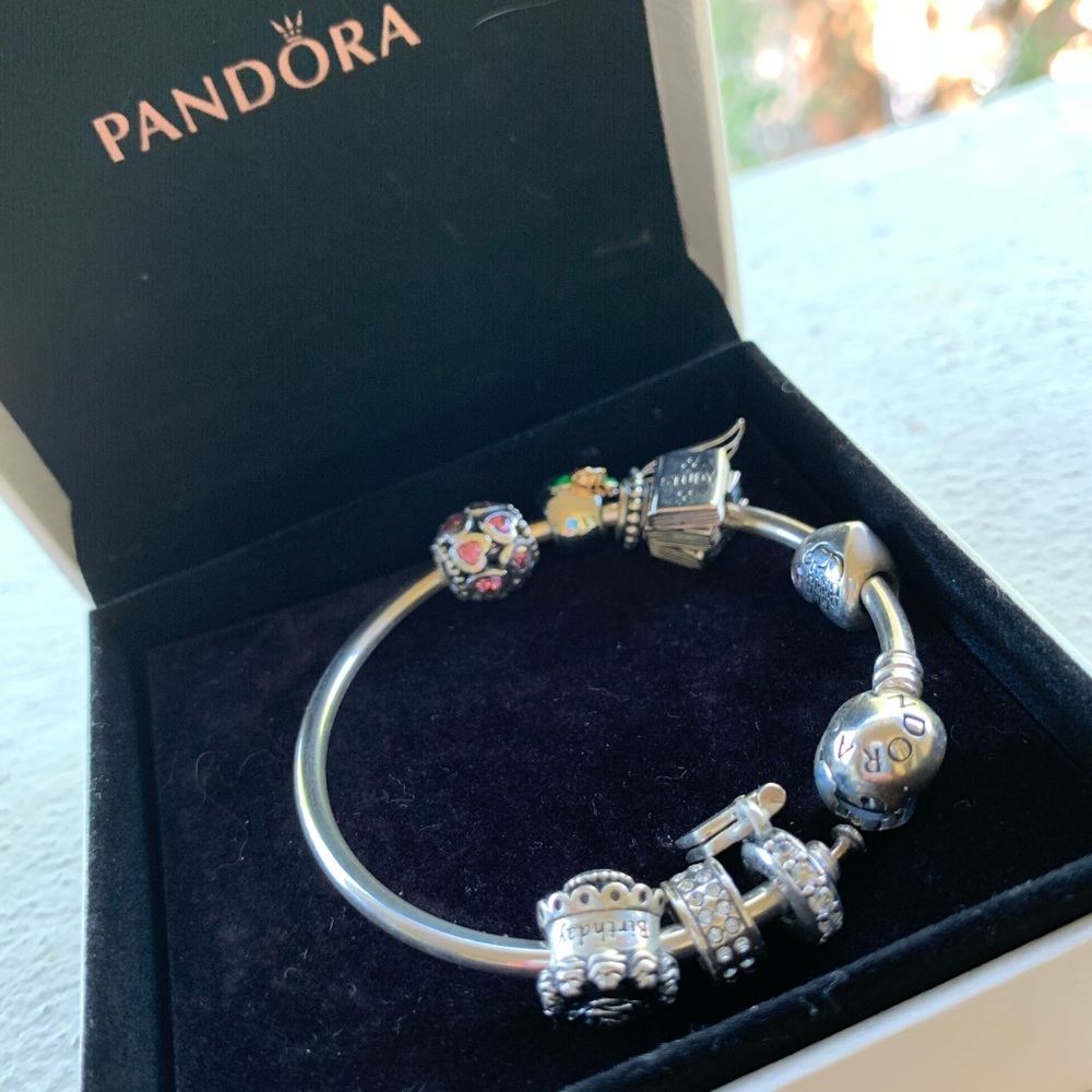 Pandora bracelet with charms